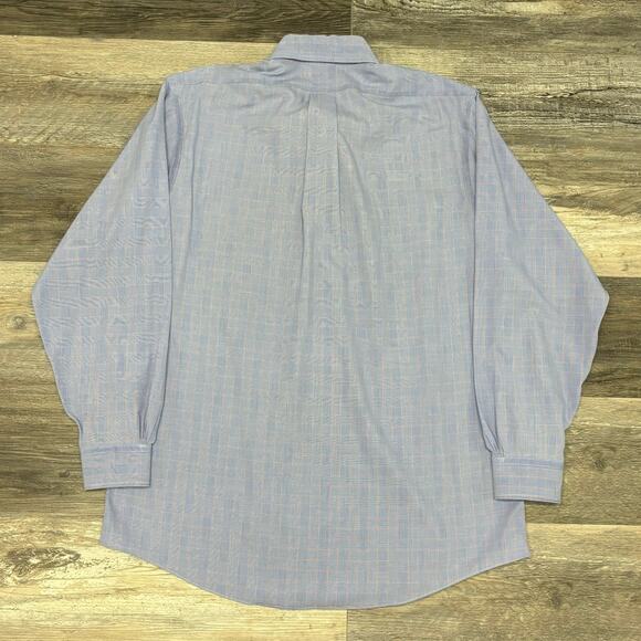 Brooks Brothers Blue Glen Plaid Mens 16.5 34 Slim Fit Button Down Dress Shirt - Picture 3 of 8